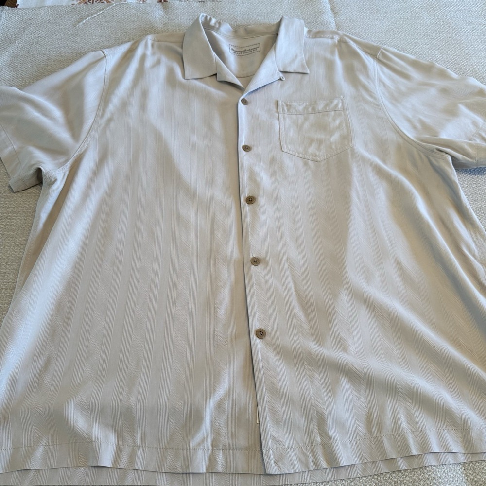 Tommy Bahama Shirt Men's Size XXL Island‎ Modern Fit Button Up 100% Silk